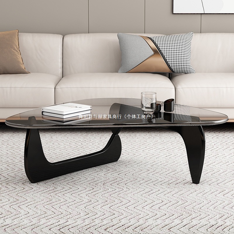 Glass Coffee Table for Living Room, Small Household, Modern Simple Light Luxury Minimalist Small Table, Creative Trendy Coffee Table