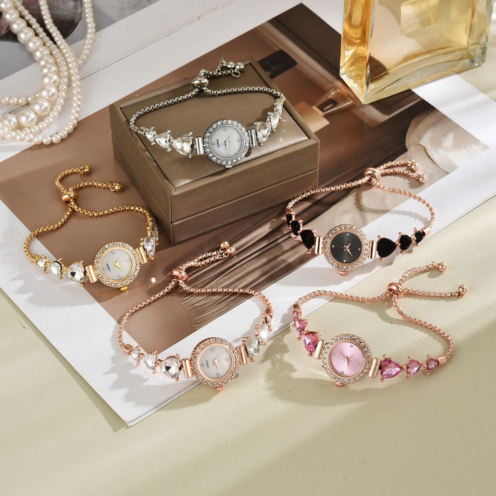 Nuevo reloj transfronterizo, amor multicolor, diamantes, estilo universitario, temperamento, decoración simple, reloj de pulsera perezoso, reloj de mujer