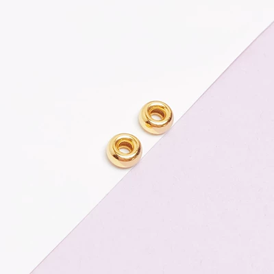 Zərgərlik ara hissələri | Loose Bead Necklace Bracelet Spacer - 5mm-gold-color-two