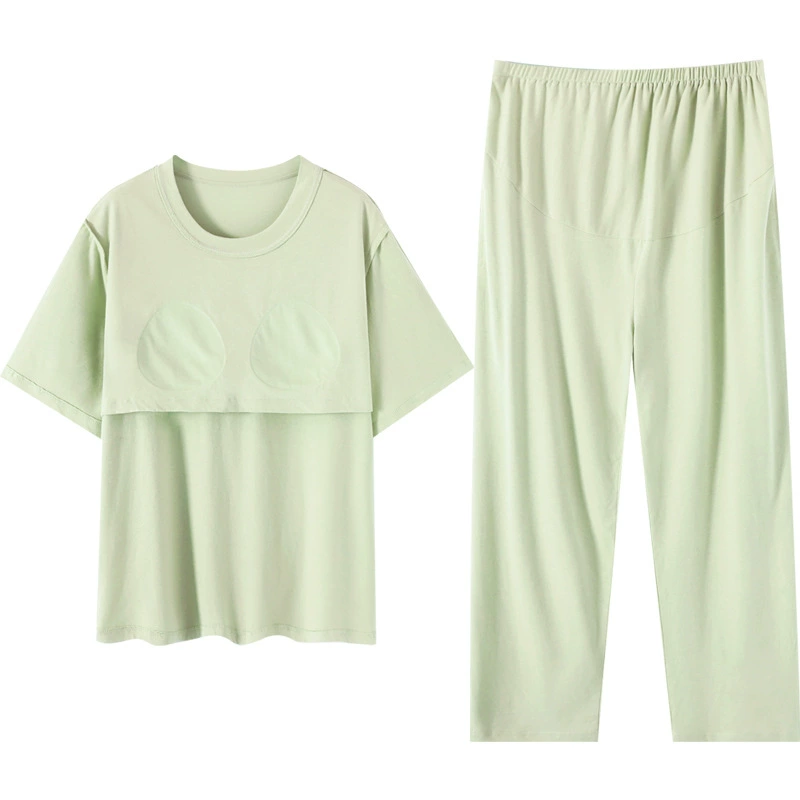 Cotton summer adjustable pijama, thin postpartum top with cups, with short sleeve, plus size