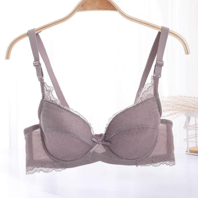 Fábrica de Shantou punto ajustable tipo de bra de mujer ligero y delgado con anillo de acero de soporte para juntar ropa interior de bra anti-caída