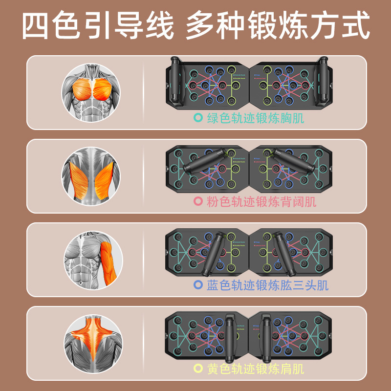 计时计数多功能俯卧撑板跨境男女胸肌腹肌训练器板可折叠健身器材|undefined