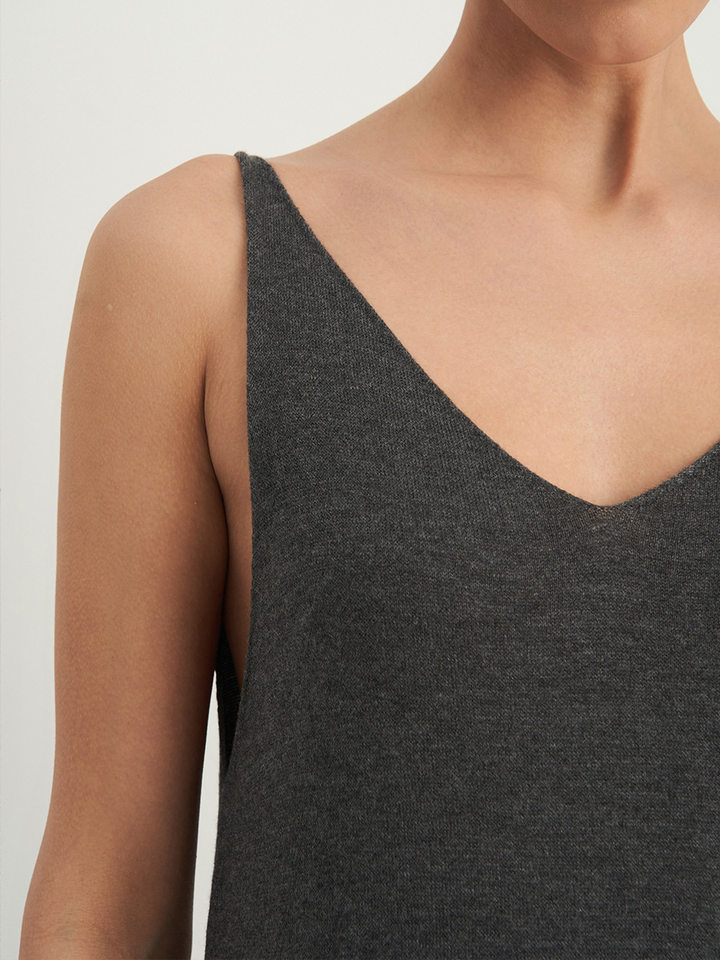 Bộ đầm dài kèm áo cardigan dệt kim dài tay nữ — Màu cà phê đậm, Màu hồng, Màu trắng, Màu xám chi tiết 108