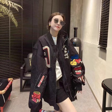 欧货潮牌新款休闲外套女装设计感重工刺绣棒球服风衣夹棉宽松夹克