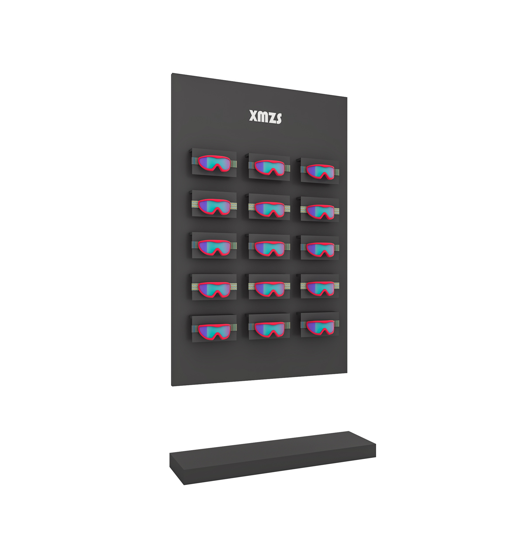 Tienda de nieve al aire libre de alto nivel, estante de exhibición de tienda de ropa, estante de exhibición retrógrado de doble capa móvil de tienda de ropa de hombre