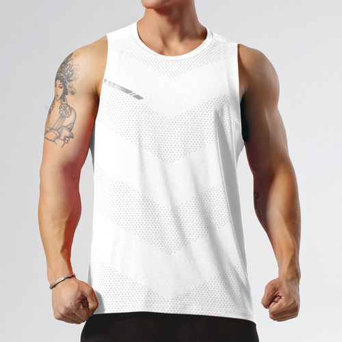 Men's Basketball Running Tank Top Loose Fit Quick Dry T-Shirt Sleeveless Open-Front Marathon Track & Field Fitness Training Top
