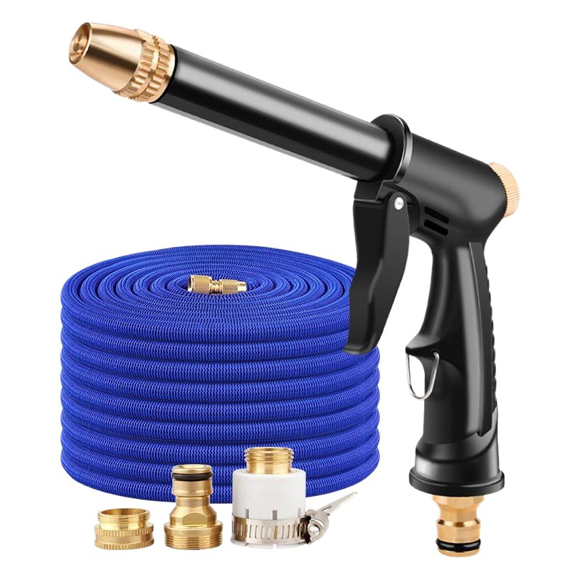 De alta presión de fábrica de lavado de coches pistola de agua telescópica hogar tubo de agua manguera traje de espuma herramienta de pistola de agua de riego de jardín image 1