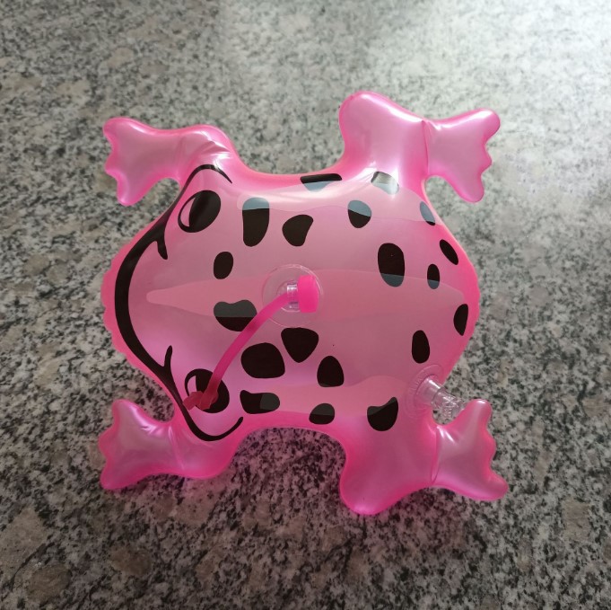 빛나는 중간 사이즈 수영 개구리 핑크색 (탄력 로프 증정)