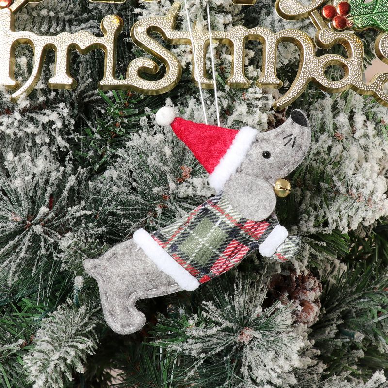 Christmas Festival Dog Pattern Christmas Fashion Dog Nonwoven Party Hanging Ornaments