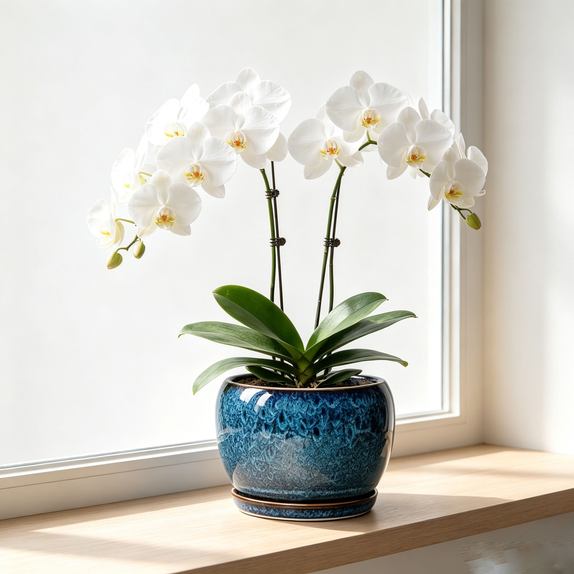 horno azul de cerámica mariposa orquídea verde plantación doméstica gran maceta decoración para el hogar con bandeja Amazon