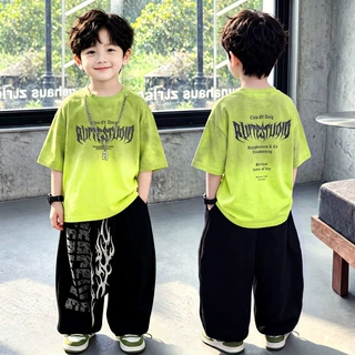 男童夏季短袖套装2026新款韩版儿童帅气潮酷两件套中小童炸街衣服