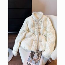新中式国风刺绣轻薄羽绒服女冬装新款洋气保暖短款白鸭绒外套
