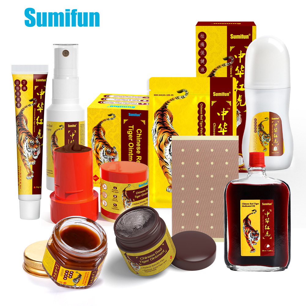 Sumifun Cross-Border Chinese Red Tiger Pain Relief Plaster for Lumbar Spine, Shoulder and Neck, Muscle and Bone Penetrating Plaster, Joint Care Plaster