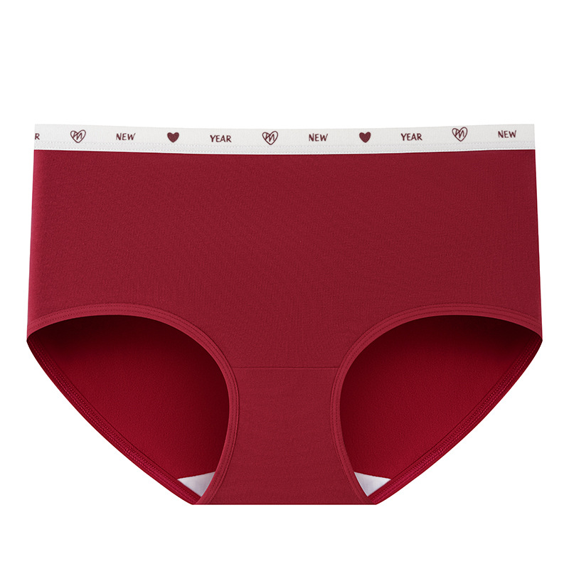 Bragas transpirables de alta elasticidad de algodón de año natal 7A antibacteriano 100% puro algodón entrepierna ropa interior de mujer de cintura media calcetines gratis