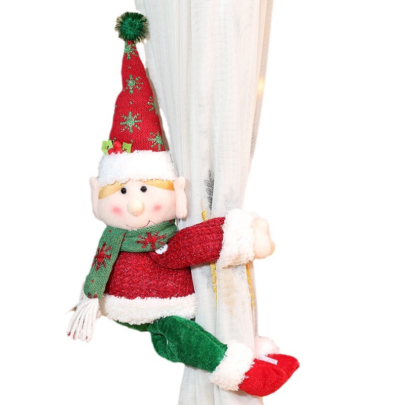Nuova fibbia per tenda di Natale, bambola elfo, decorazione creativa per tende, cartone animato per la casa_voghion.com