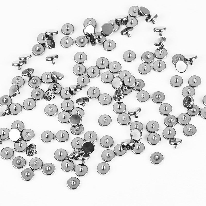 G23 Titanium External Thread Polished Flat-Bottom Curved Round Disc Ear Stud - F136 Titanium Alloy Lip Stud Implant Stud Body Piercing Jewelry detail image 8