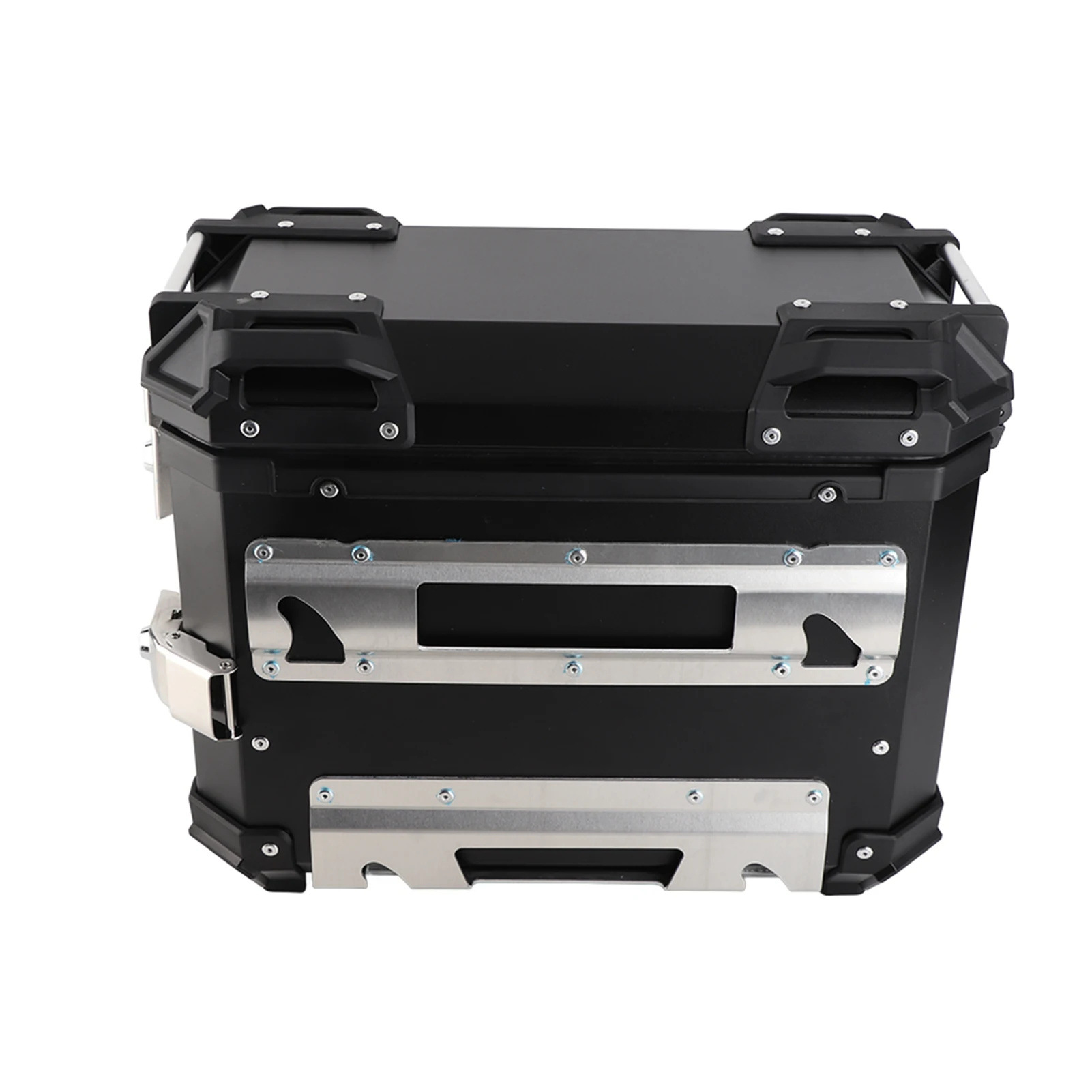 28L/35L Motorcycle Aluminum Alloy Side Box with Large Corner Protection, Waterproof and Anti-Collision, Travel Embossed X-Style Universal Modified Side Box