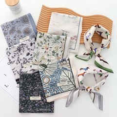 100% 綿の純綿の方巾韓系の復古の花の包みのスカーフの女性の夏は綿の質の小さいマフラーのスカーフの外を組み合わせます。