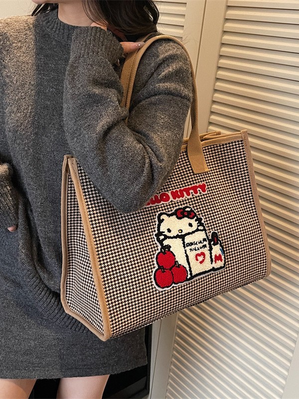 Bolsa de estilo coreano para mujeres de viaje de alta capacidad nicho sensación de cartón de dibujos animados bolso de hombro de mil pájaros