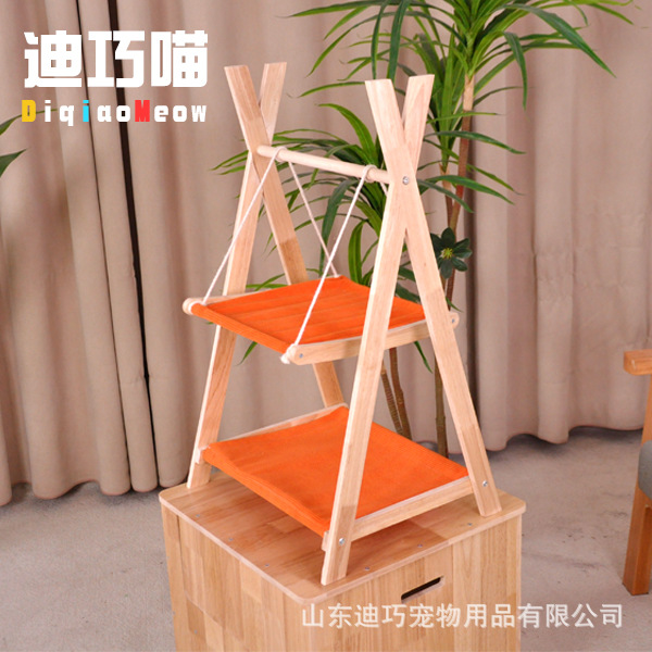 Nido de madera maciza para gatos, agitador para mascotas colgante, marco para gatos, cuna, hamaca anti-captura para gatos, cama para mascotas, marco para gatos universal para cuatro estaciones