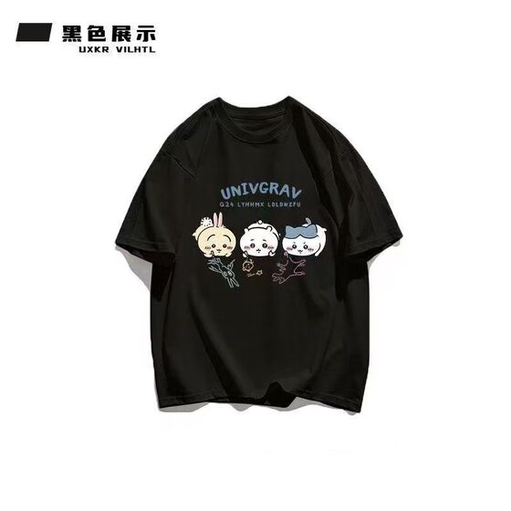 Cross-border New Cartoon Cute Short-sleeved Cotton Women's T-shirt 2025 Summer New Loose Casual Slimming Crewneck Ins