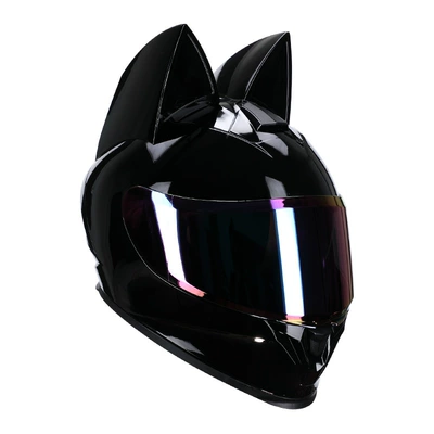 Full-Face Helmet — Motosiklet kaskı (dəbilqə) - bright-black-cat-colored-lenses-s50-53cm