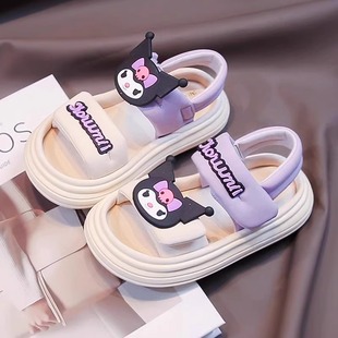 Girls' Sandals Summer 2025 New Children's Internet Popular Popular Princess Shoes Little Girls Middle and Big Children's Soft-soled Beach Shoes