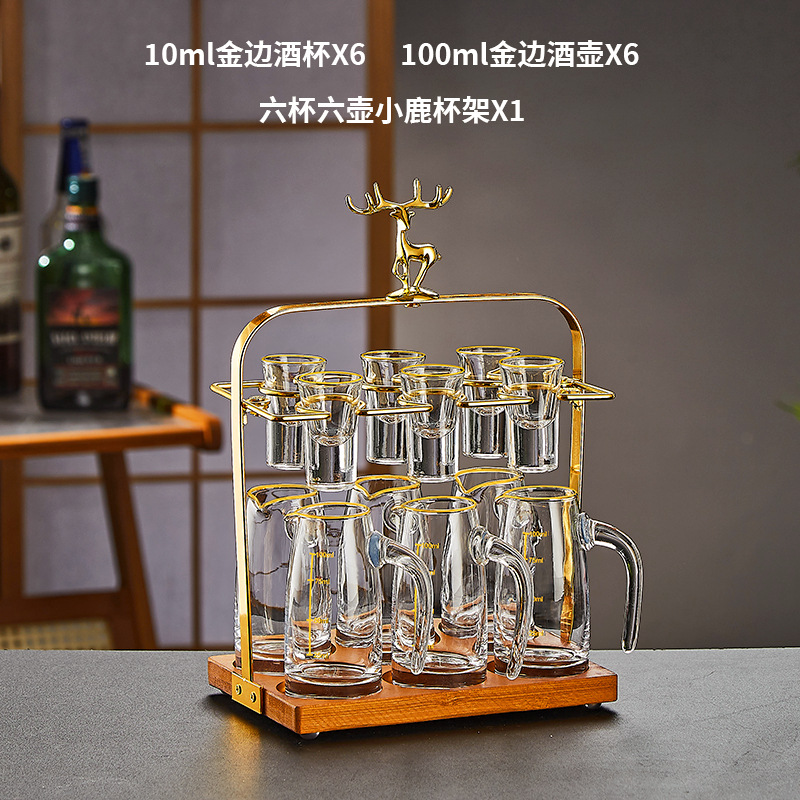 Foil de oro de gama alta taza de licor conjunto casero de alto nivel licor ligeramente lujoso de alto grado licor taza de bala de licores un sorbo de taza