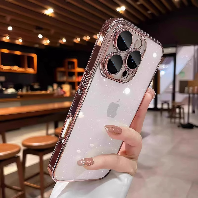 Suitable for Iphone16Pro Starry Sky Glitter Electroplating Dustproof Mobile Phone Case Pc Hard Case Apple 15Promax Hard Case