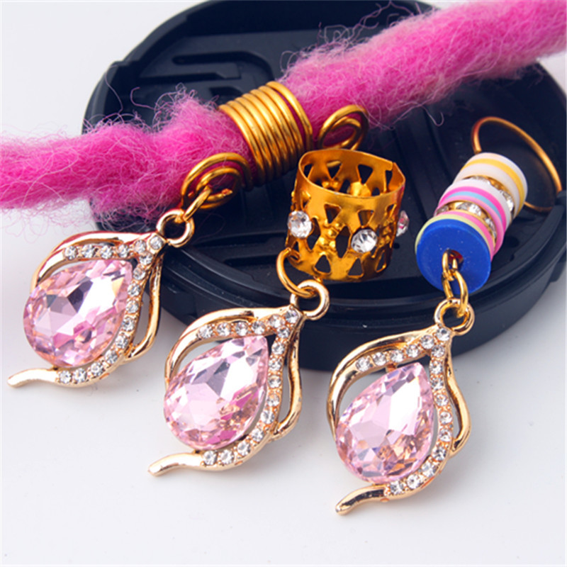 Cross-border supply alloy diamond pendant wig dirty braid jewelry girls' braided braid hairpin headdress DIY