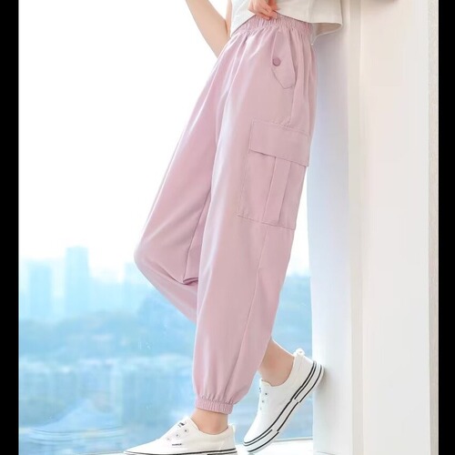 Children's Mosquito-Proof Pants Summer 2024 New Ice Silk Thin Sports Pants Kids Workwear Pants for Girls Big Kids Summer Outfit