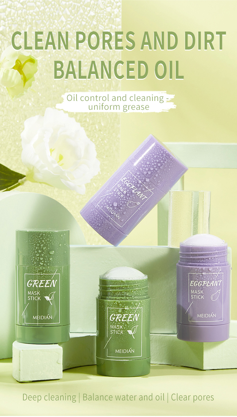 Cross-border Magic Point Green Tea Solid Mask Mud Stick Application type light Cleansing Mud Mask manufacturer wholesale details Picture