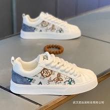 贝壳头男鞋夏季休闲学生百搭平底板鞋潮牌高级感运动小白厚底潮鞋