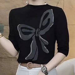 抖音直播爆款一件代发2025早秋新款时尚洋气宽松百搭气质中袖小衫