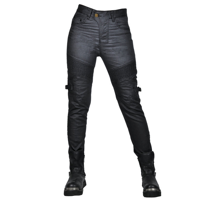 VOLERO retro casual máquina de recubrimiento pantalones vaqueros de la motocicleta de carreras de equitación pantalones anti-caída para las mujeres