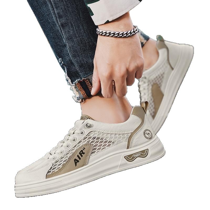 En nombre de los nuevos zapatos de hombre, zapatos de tela de red grande, zapatos de deporte, zapatos casuales, zapatos blancos, suela gruesa de moda, zapatos de moda para estudiantes de todo fósforo, hombres