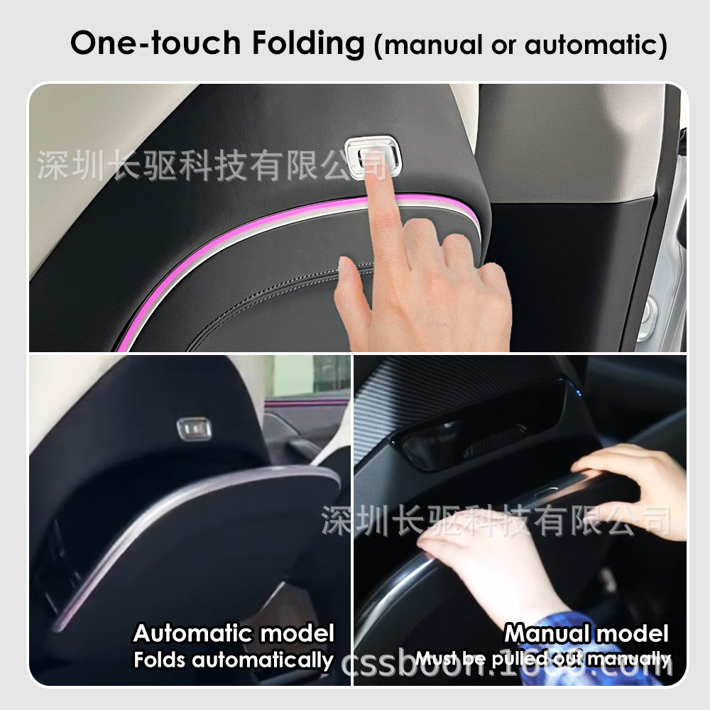 Rear-seat electric folding table suitable for Tesla Model 3/Y/YL/with wireless charging and ambient lighting