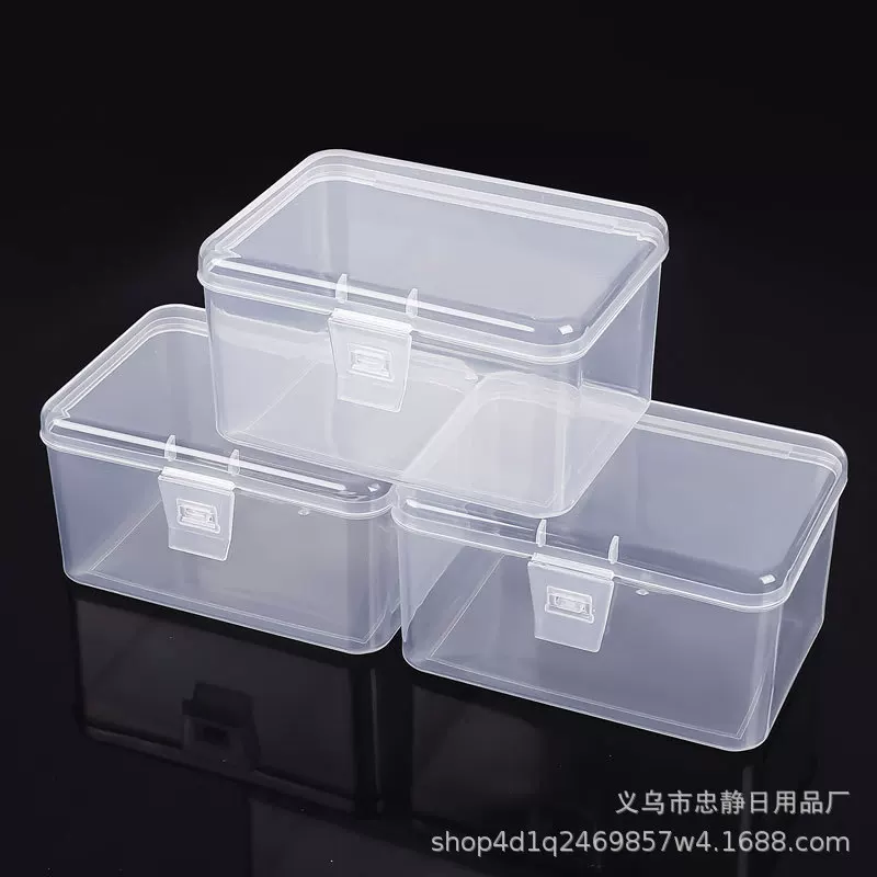 Transparent rectangular plastic cotton swabs, sponge, box, storage system