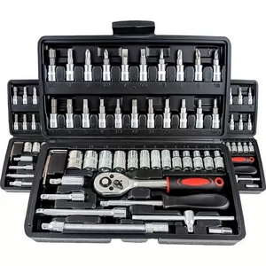 46-piece combination tool set for car repair, bicycle accessory set, repair socket set, complete set of socket wrenches for home use