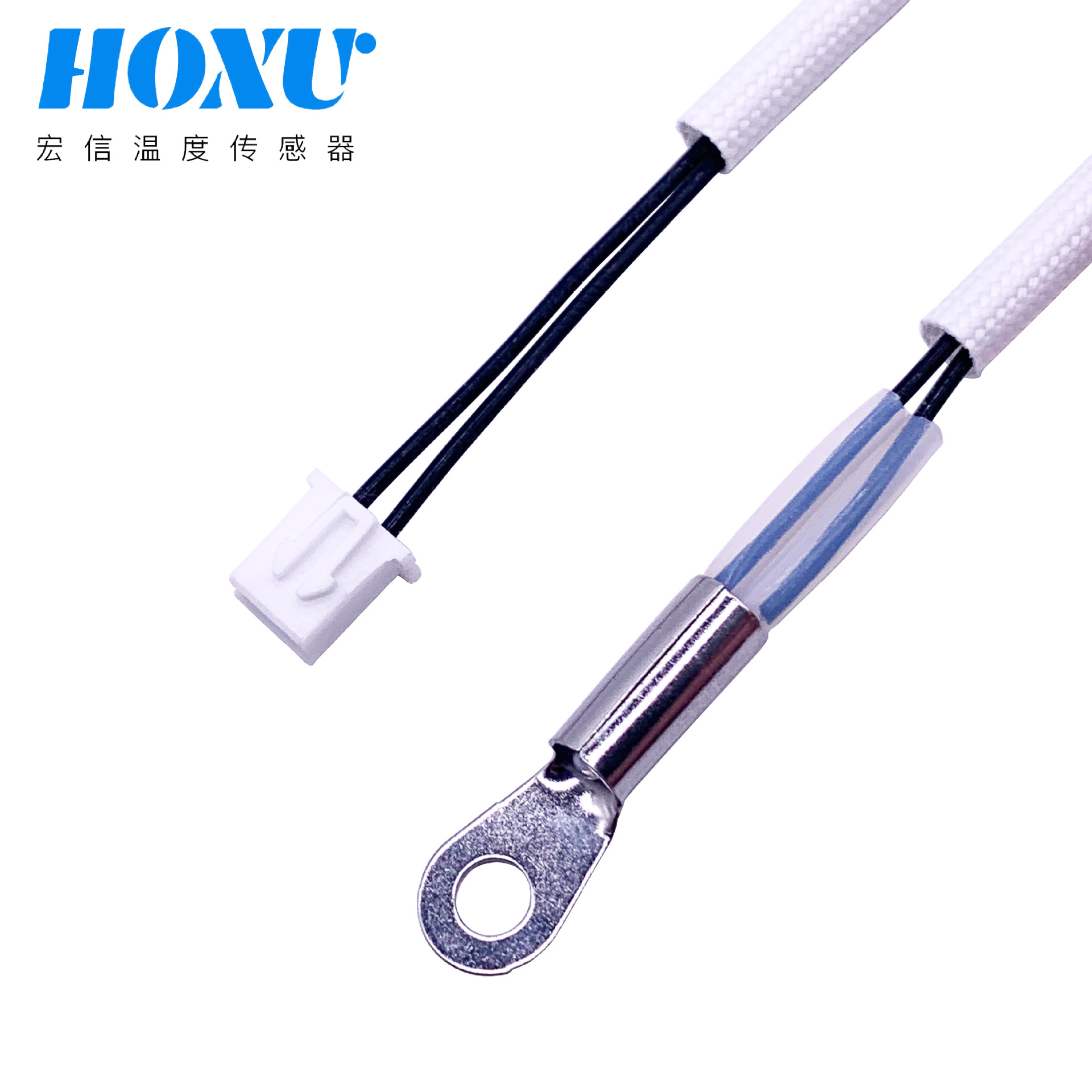 NTC圆环温度传感器不锈钢套管接线环OT固定型热敏电阻感温探头
