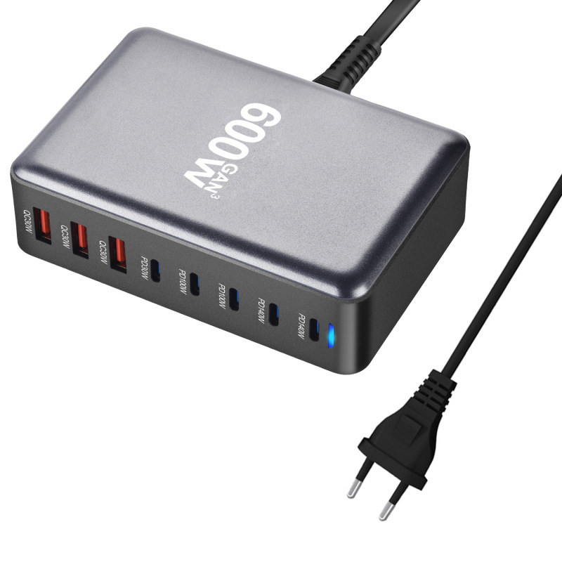 新しい 600 ワット窒化ガリウム PD3.1 デスクトップ充電器 5C3A 充電器多機能 PD 高速充電アダプタ|undefined