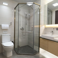 厂家批发三角型平开淋浴房304不锈钢合页标准拉手胶条安装配件包