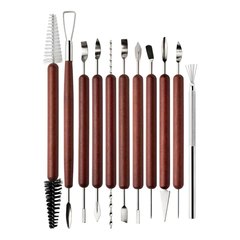 陶泥工具11件套泥塑雕刻刀diy石塑粘土工具