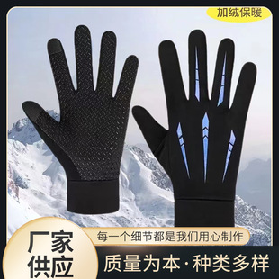 Spot Supply Five-claw Fleece-lined Thermal Gloves Touch Screen Gloves Outdoor Sports Warm Gloves