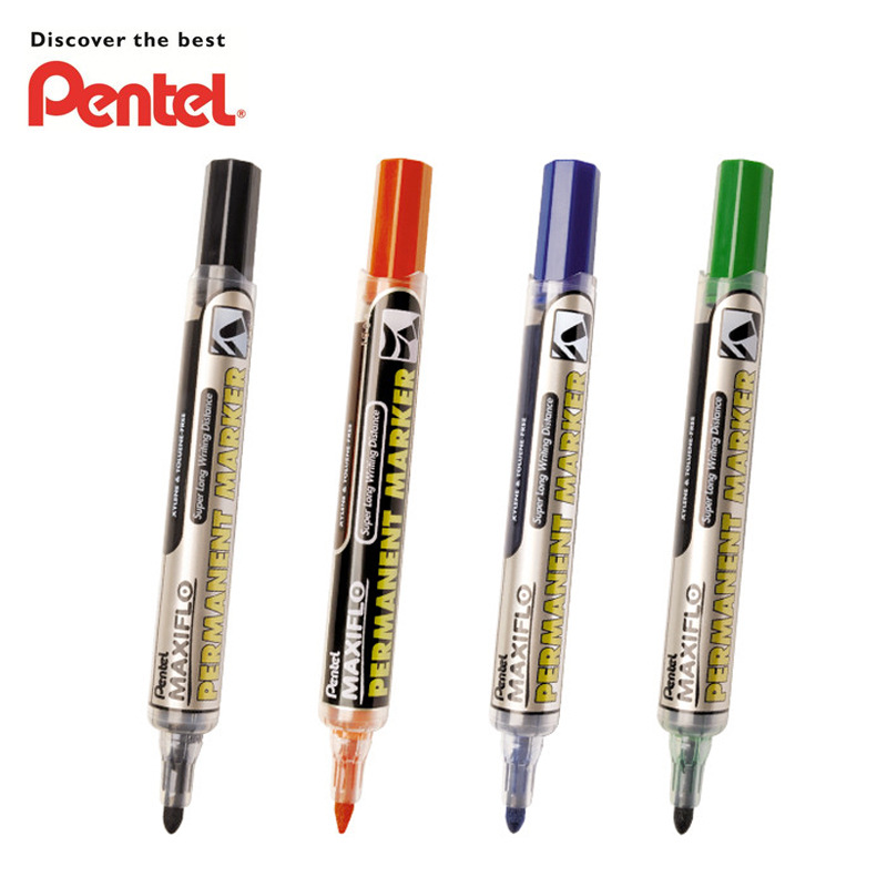 日本派通Pentel油性记号笔墨水直液后压式圆头笔NLF50防水马克笔