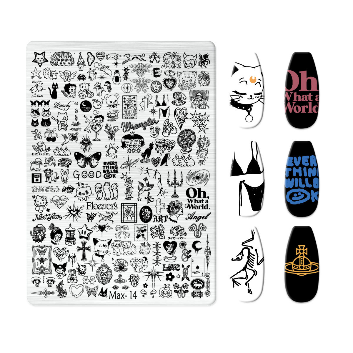 Explosions Super Large Nail Art Egg Plate Nail Art Steel Plate New Technology Cute Nail Art Bow Frosted with Back Plate