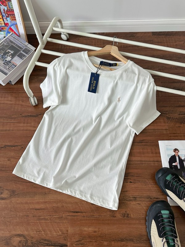 跨境高品质供货拉夫rl小马刺绣标圆领短袖男女休闲宽松t恤情侣款|undefined