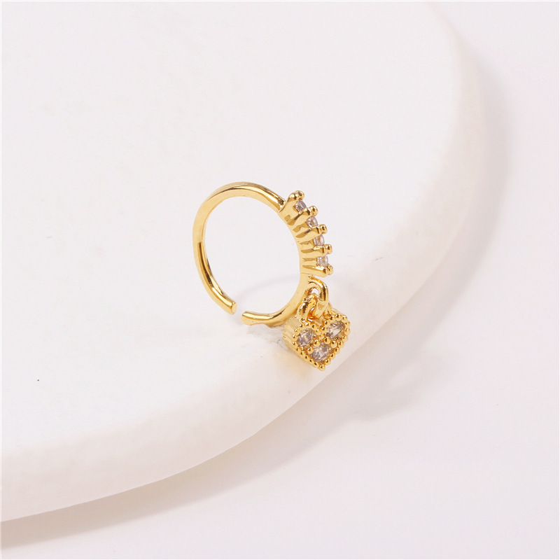 Piercing de nas inimă și pentagramă cu strasuri stil unisex_voghion.com