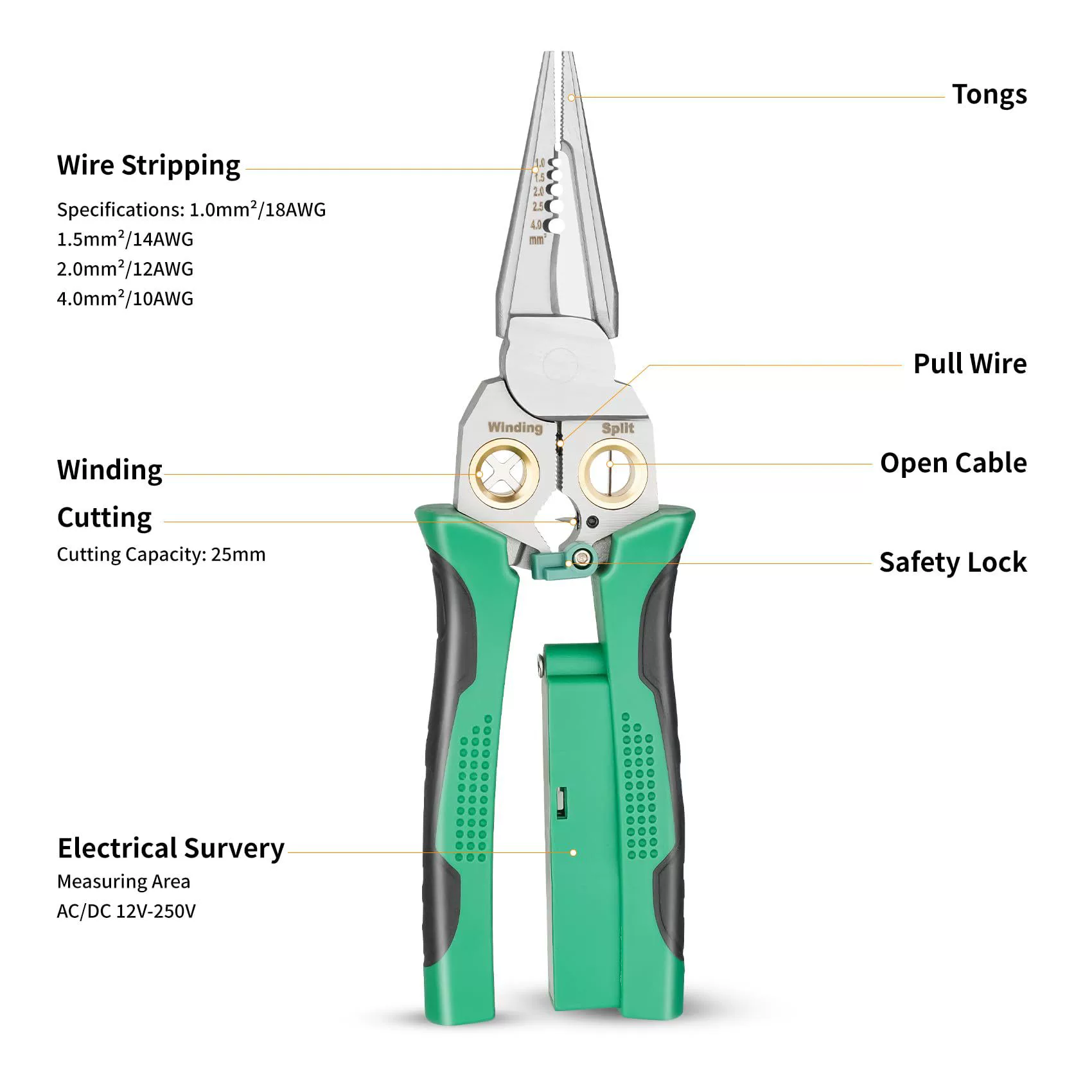 Non-slip universal needle-nose pliers stainless steel, (Cross-border trading)