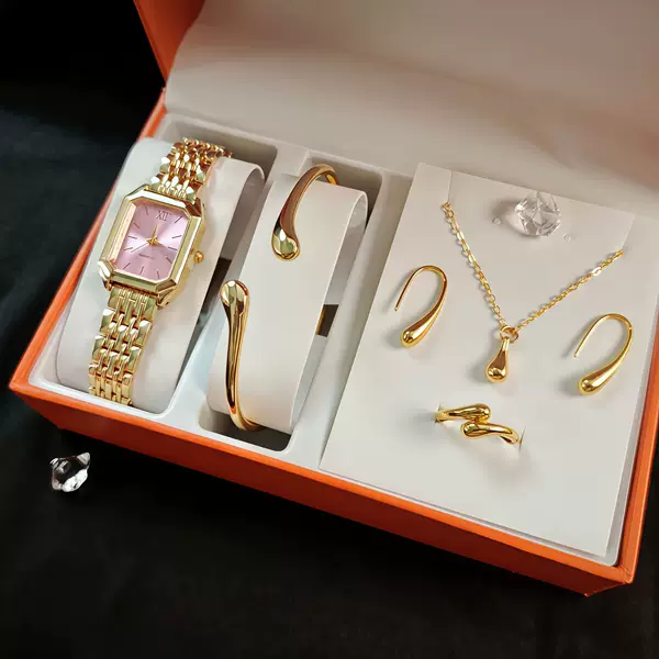 New Trendy Square Women's Quartz Watch Fashion Steel Band Women's Wristwatch Wholesale from Manufacturer in Stock